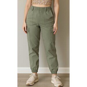 Hustle N Holla NEW Army Green Cargo Pants Wide Leg Large Pockets Jogger Size 6
